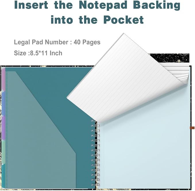 Hongri Clipboard Folio with Refillable Lined Notepad, 8.5 x 11 Folders with - Image 5