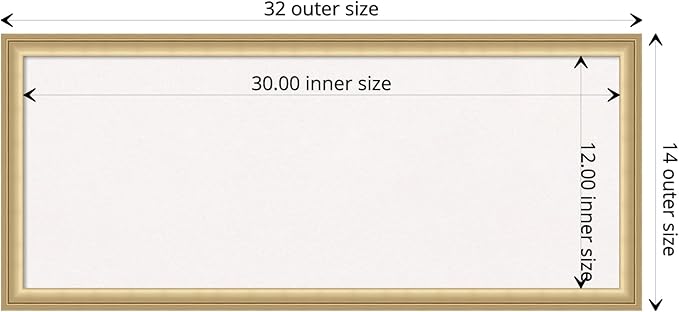 Amanti Art White Cork Board for Wall, 14x32 Vision Board with Gold Frame, Medium Corkboard Office Decor for Home Organization, Casual Corkboard Pinboard to display items for home organization-DeskLoop Office