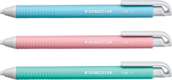 STAEDTLER Vinyl Eraser Holder 3-Pack, Retractable Precision Erasers - Image 3