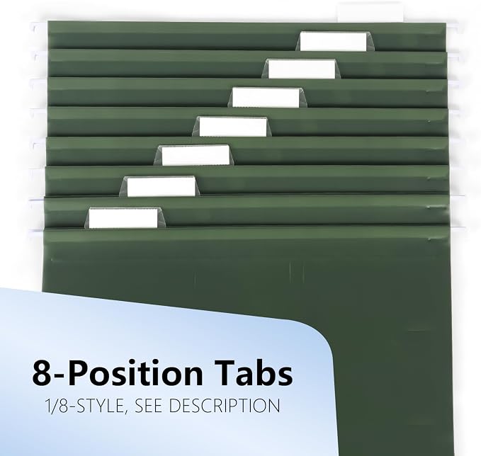 Plastic Hanging File Folders, 36 Pack Olive Hanging Folders，Letter Size - Image 4