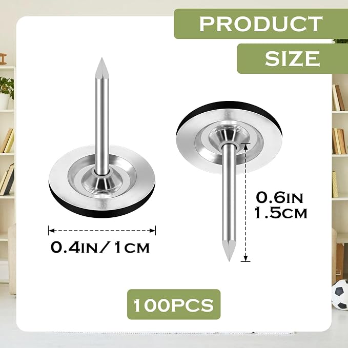 100 Pcs Metal Flat Head Thumb Tacks - Image 2