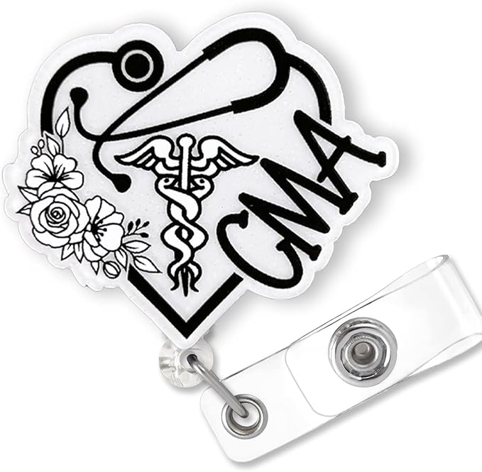 CMA Badge Reel Retractable for Certified Medical Assistant & Medical Worker by Bydevia