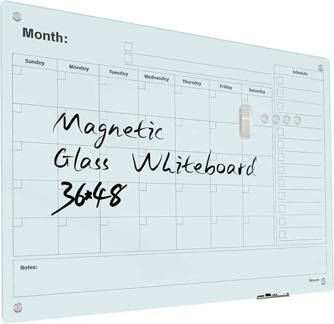 Magnetic Glass Whiteboard by Unknown
