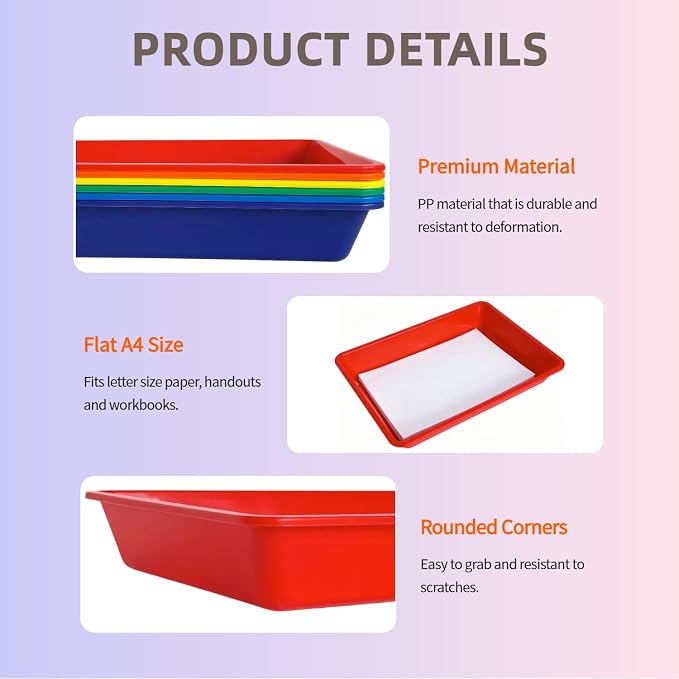 12Pcs Letter Size Flat Storage Tray Organizer Bin - Image 4
