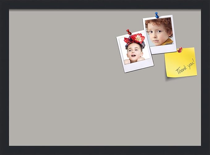 PinPix 21x15 Inch Cork Bulletin Board. This Decorative Framed Pin Board Comes with Dark Stone Design and a Satin Black Frame. Ideal for Home Office Decor or Message Board (PinPix-1808)-DeskLoop Office