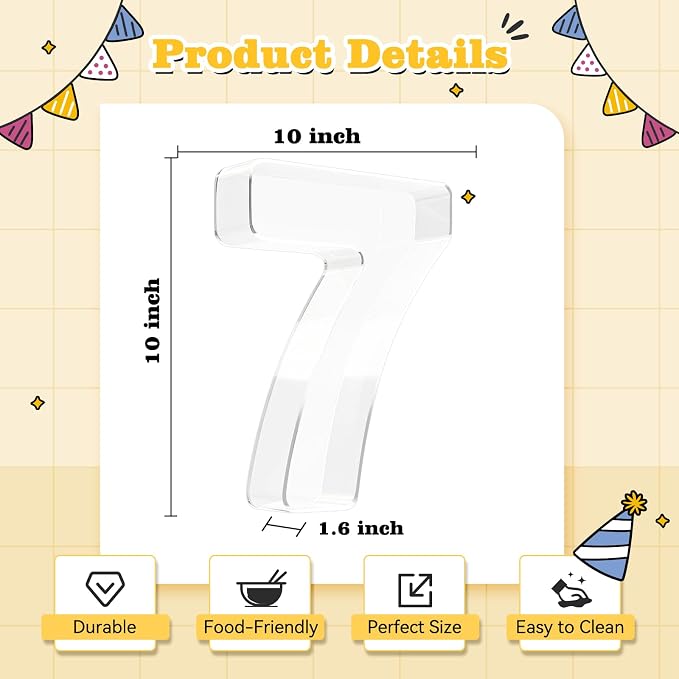 Ledido 10’’ Acrylic Number Charcuterie Board Box, Reusable Fillable Serving Tray - Image 3