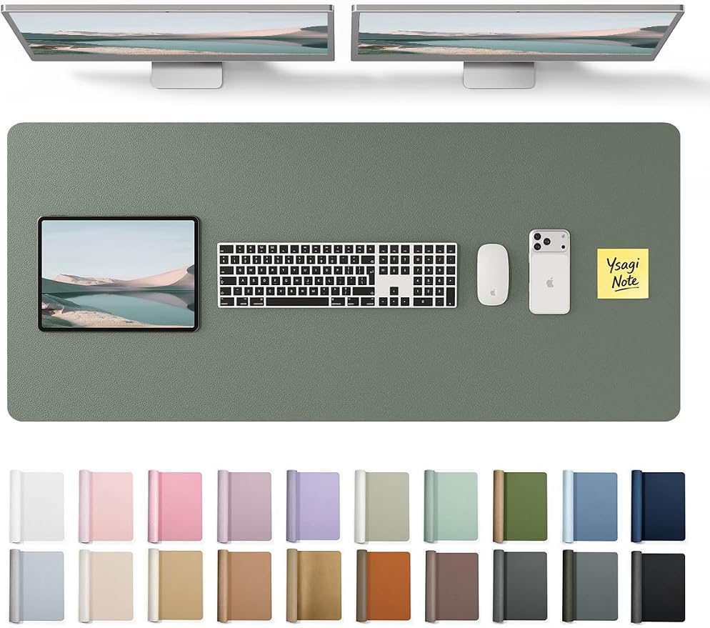 YSAGi Leather Desk Protector, Office Mat, Large Mouse Mat, Non-Slip PU Leather by YSAGi