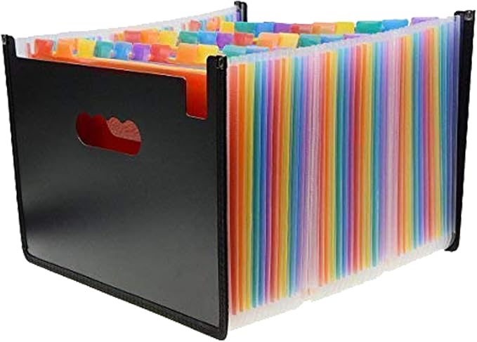 36 Pockets Accordion Expanding File Folder, A4 Letter Size, Side Pen Holder by PENCK