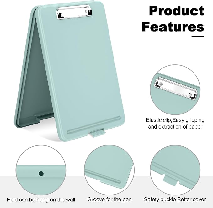 Hongri Clipboard with Storage, 8.5 x 11 Clip Board Foldable, Size 13.4 x 9.4 X - Image 3