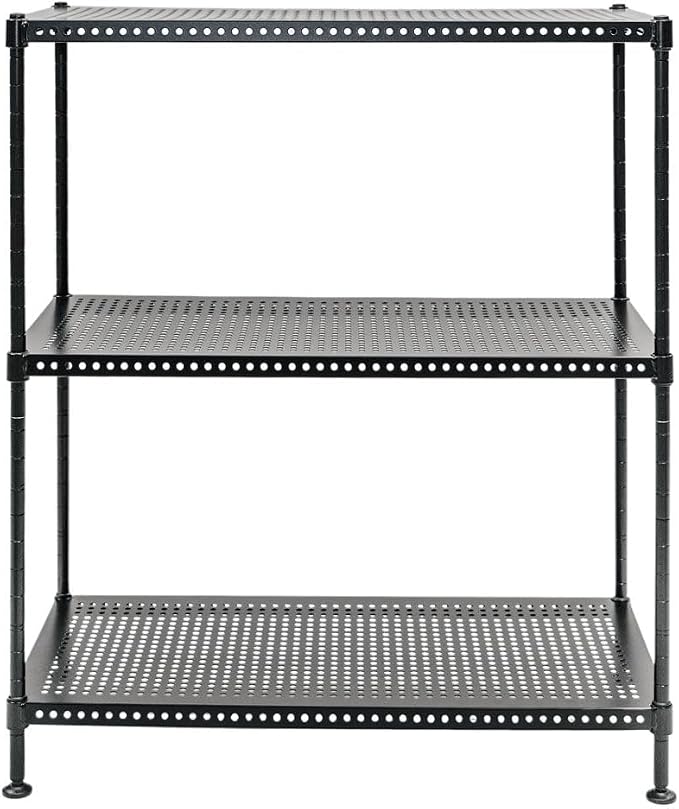 Shelving Inc. 12" d x 24" w x 28" h 3-Tier Perforated Metal Shelving, Standard - Image 3