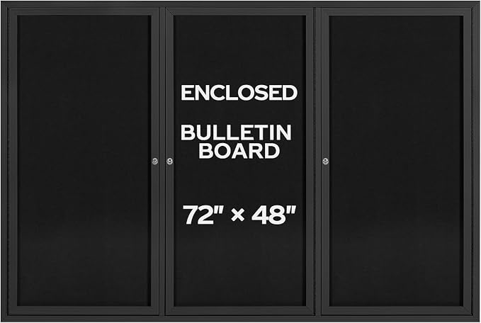 INNOVART Enclosed Bulletin Board 72” x 48”, Lockable Fabric Noticeboard by INNOVART