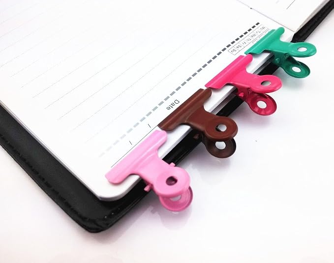 yueton 20pcs Mixed Color Metal Bulldog Clips, Utility Paper Clips, Hinge Clips - Image 7