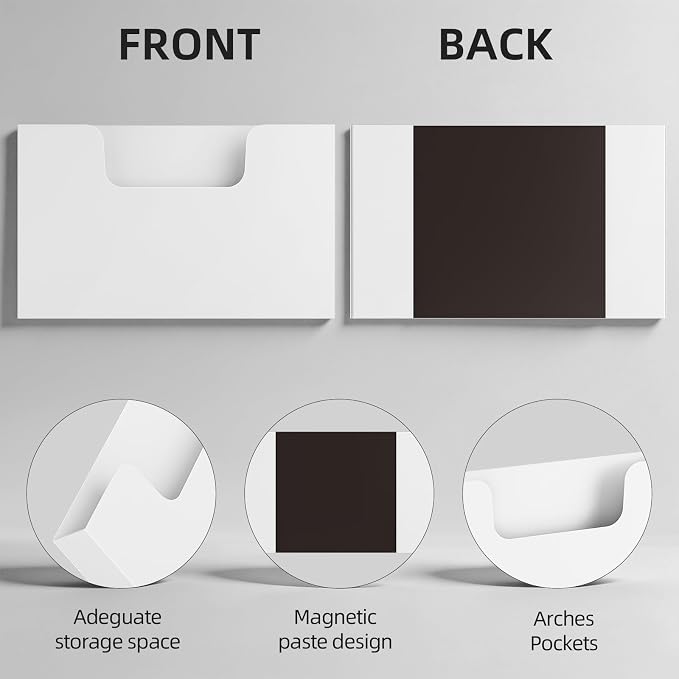 Marbrasse 2P Magnetic File Holder, Magnetic Hanging Wall File Organizer - Image 4