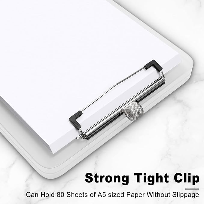Hongri A5 Clipboard with Storage, Metal Retractable Pen Holder, 6 x 9'' Nursing - Image 4