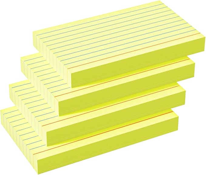 YIZUUN Yellow Index Cards 3x5, 200 Pack, Ruled Index Cards, Flash Cards - Image 3