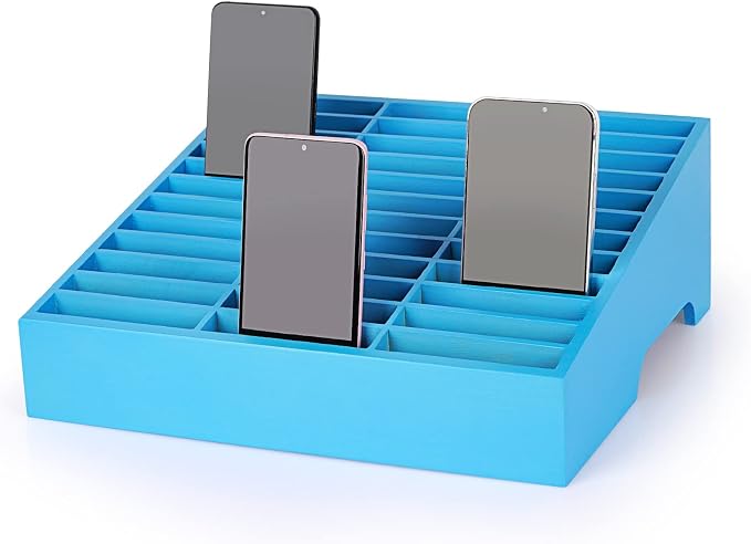 36-Grid Wooden Cell Phone Holder Desktop Organizer Storage Box by Ozzptuu