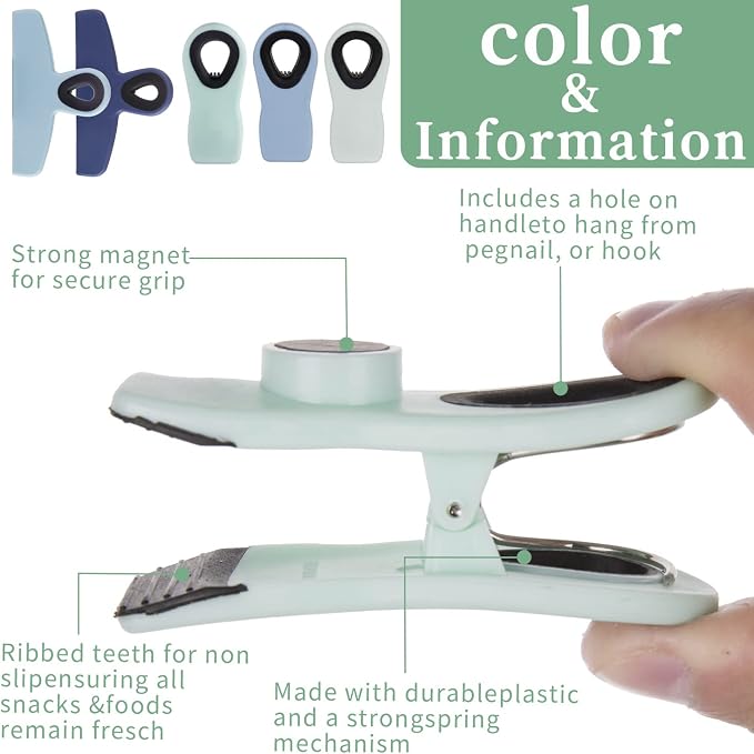 Chip Clips, Bag Clips, Magnetic Bread Food Package - Image 2