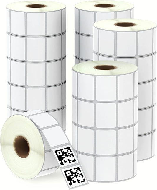 BETCKEY - 1.25" x 1" (32 mm x 25 mm) Multipurpose & Address Labels Compatible with Zebra & More Label Printer,Premium Adhesive & Perforated [20 Rolls, 27600 Labels]-DeskLoop Office