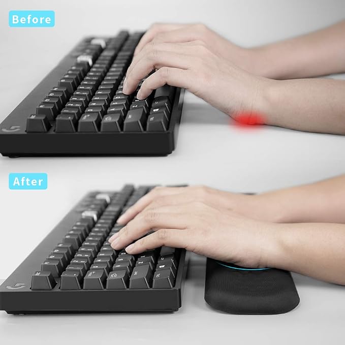 Vaydeer 60%-75% Keyboard Wrist Rest, Memory Foam Hand Rest Support Pad Padded - Image 2