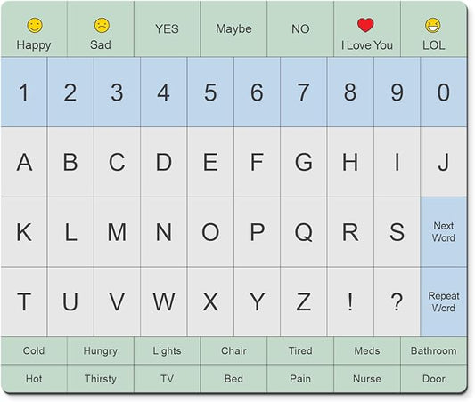 Communication Board For Adults- Non-Slip, Portable Letter Chart for Non-Verbal by CROSSROADSHOMEDECOR