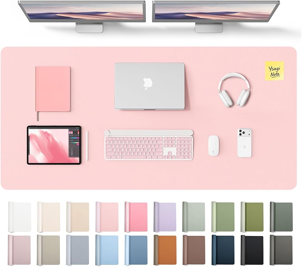 YSAGi Leather Desk Pad Protector, Office Desk Mat, Large Mouse Pad, Non-Slip PU by YSAGi