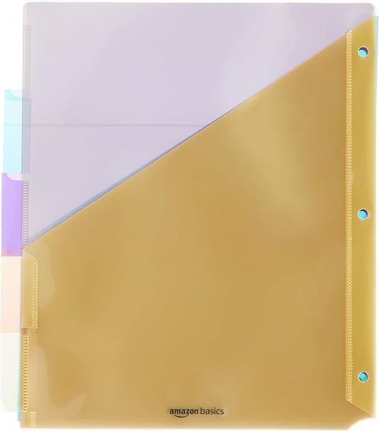 Amazon Basics Tab Dividers for 3 Ring Binder, Two Pocket, Letter Size by AmazonBasics