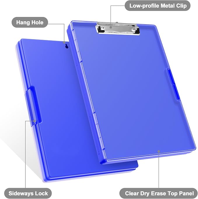 Piasoenc Clipboard with Storage, 8.5 x 11 Clip Boards with 2 Storage, Folio & - Image 8