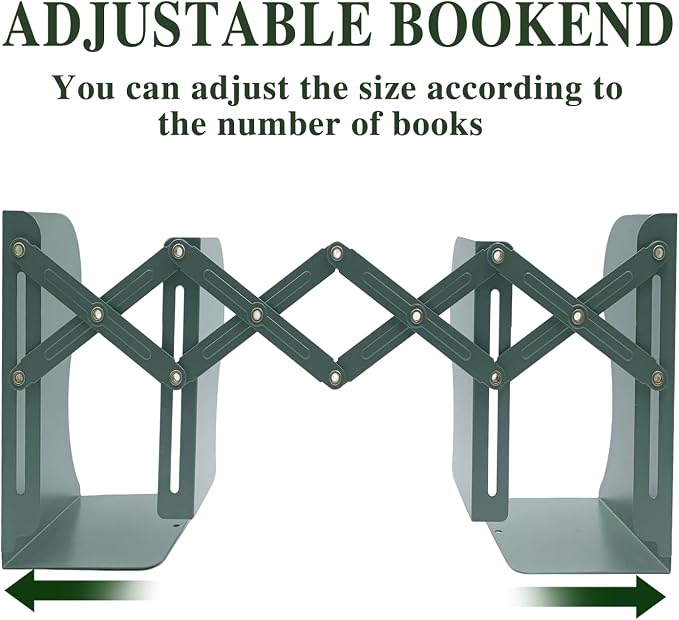 Adjustable Bookends Non Skid Decorative Bookends, Metal Bookend - Image 5