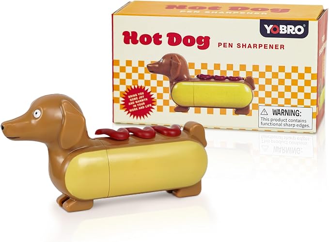 Yobro Mini Pencil Sharpener for Gifts, Novelty Hotdog Desktop Sharpener by YOBRO