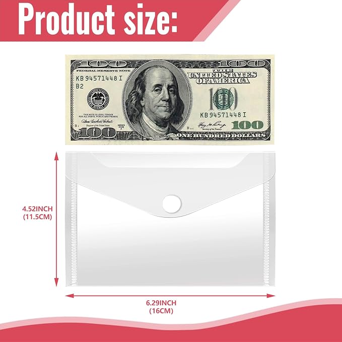 Vmiapxo 40 Pack Stamp and Die Storage Pockets, Reusable Small Plastic Envelopes - Image 2