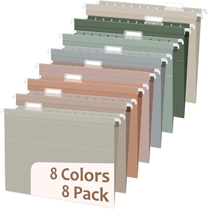 gisgfim 8pack Poly Plastic Hanging File Folders Letter Size 11.8 x 8.85 Inches by gisgfim