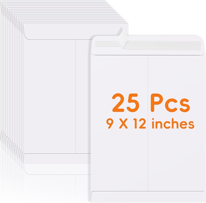 25 Pack Catalog Mailing Envelopes, 9 x12 Inches Self-Seal Manilla Envelopes | 9 by FloraSea