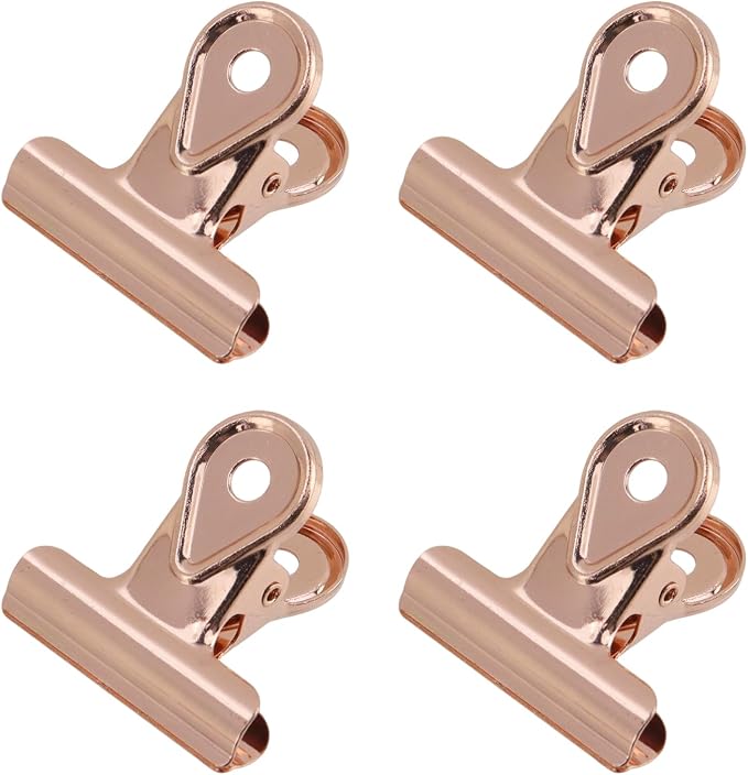 Xiaoyztan Mini Clips, 30mm Wide Rose Gold Bulldog Clips Paper Clip Binder Bull by Welcometoxiaoyztan