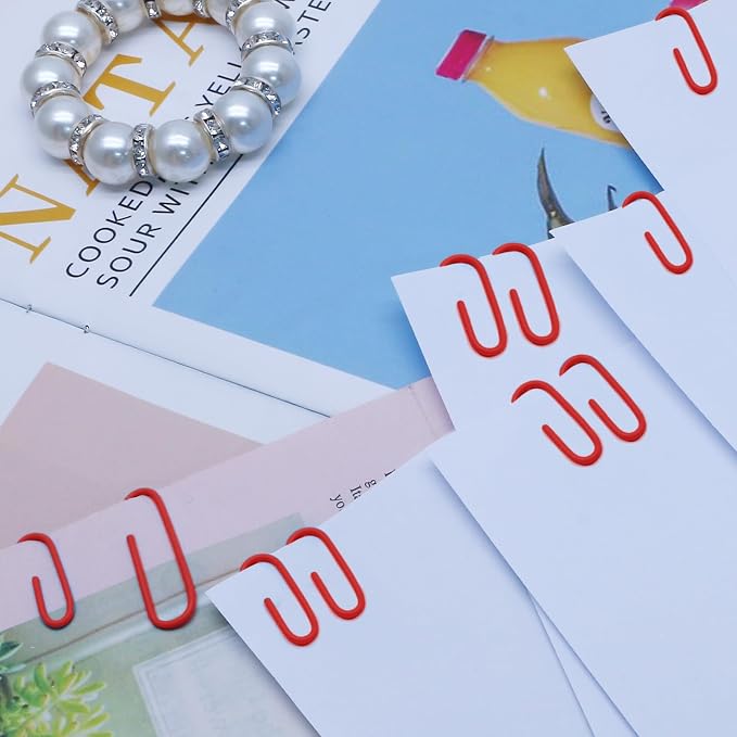 200 Pack Red Paper Clips Small Paper Clips, 1.1 Inch / 28mm Metal Paper Clips - Image 7