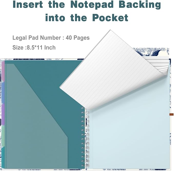 Hongri Clipboard Folio with Refillable Lined Notepad, 8.5 x 11 Folders with - Image 5