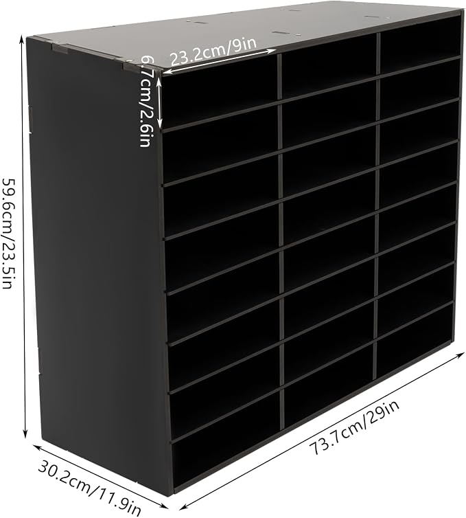 Mail Sorter Organizer, 24 Compartments Black Literature Organizer, Student - Image 5