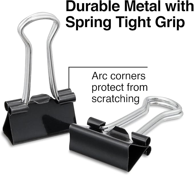 Staples Binder Clips, Small Size, 0.75" Width, 432 Pack – Compact Clips - Image 3