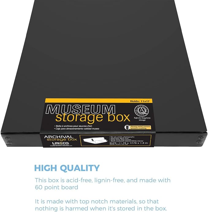 Lineco Museum Archival Storage Box, 11.75x17.75x1.5 in. Drop Front Design. - Image 7