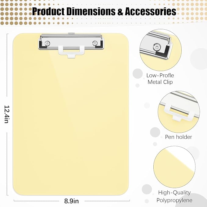 Hongri Plastic Clipboard with Pen Holder, Nurses and Women, Low Profile Clip - Image 3