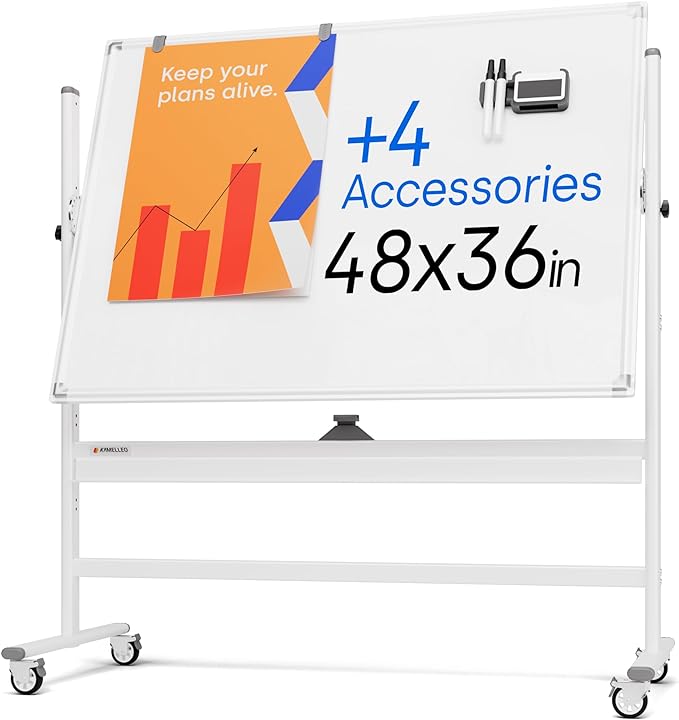 Rolling Dry Erase Board 48 x 36 by KAMELLEO