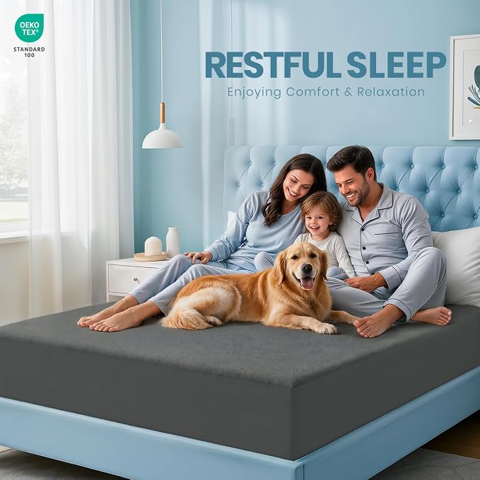 Full Size Mattress Protector Waterproof, Premium 200 GSM Terry Mattress Cover - Image 5