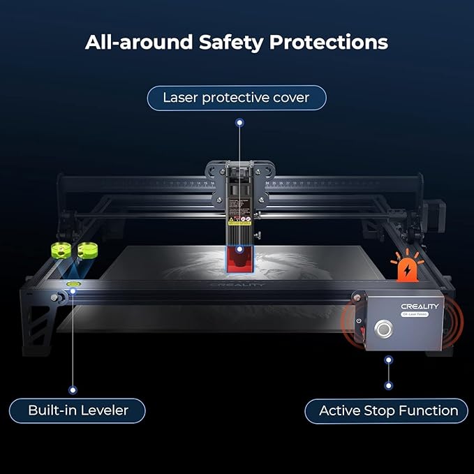 Creality Falcon 10W Laser Engraver, with Honeycomb Laser Bed 500x500mm, 10000mm/min, 72W High-Precision Laser Cutter for Wood, Acrylic, Pre-Installation and Out-of-The-Box-DeskLoop Office