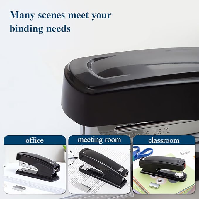 M&G Desktop Stapler with 25 Sheet Capacity, Two Binding Modes, Basic Stapler Set with 1000 Staples and Remover, Durable Staplers for Office School Home (Black)