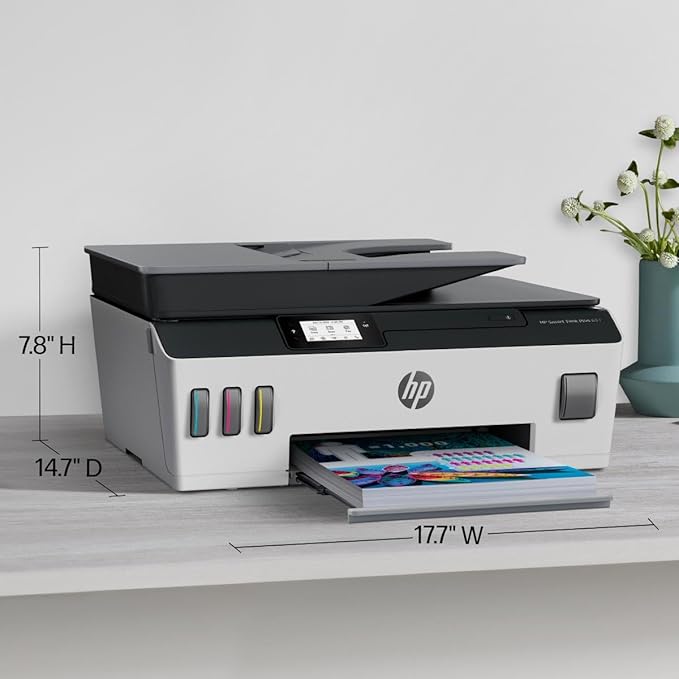 HP Smart -Tank Plus 651 Wireless All-in-One Ink -Tank Printer, up to 2 Years of Ink in Bottles, Auto Document Feeder, Mobile Print, Scan, Copy,, Fax, Works with Alexa (7XV38A)-DeskLoop Office