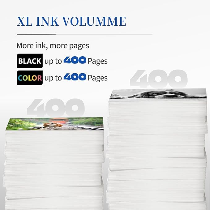 Higher Capacity PG-285XL CL-286XL Ink Cartridges Replacement for Canon PG-285 XL CL-286 XL 285 286 Combo Pack Compatible PIXMA TS7720 TR7820 TS7722 TR 7820 TS 7720Printers (BK 400pages CL, 400pages)-DeskLoop Office