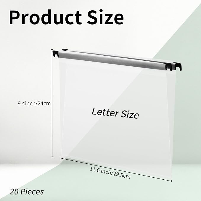 Letter Size Clear Hanging File Folders Hanging Document Folder Plastic - Image 2
