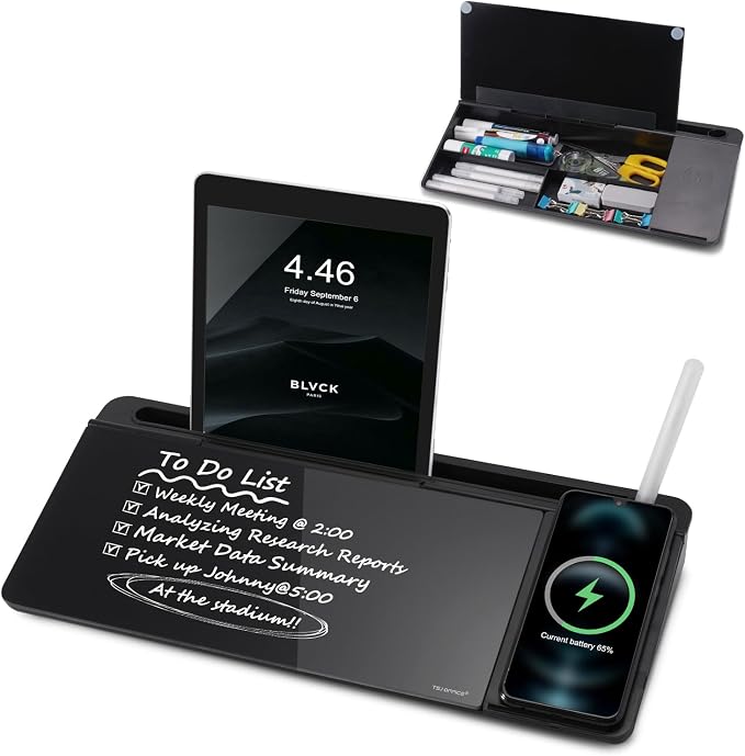 Small Glass Desktop Whiteboard Dry-Erase-Board by TSJOFFICE-WipeCleanThinkGreenWorkSmart