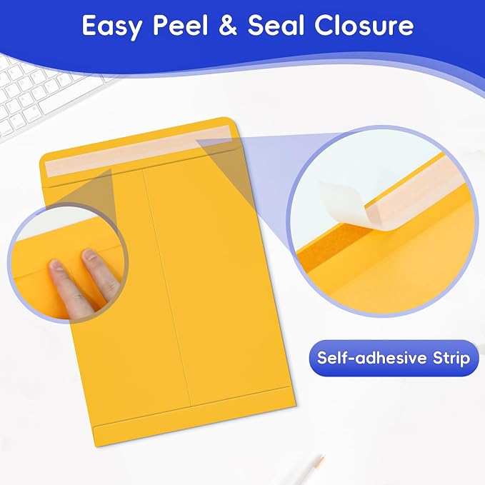 50 Pack 6x9 Envelopes Self Seal, Office Business - Image 3