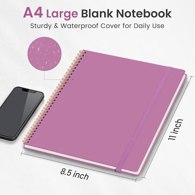 Taja Spiral Blank Notebook, 8.5"x11" Notebooks - Image 5