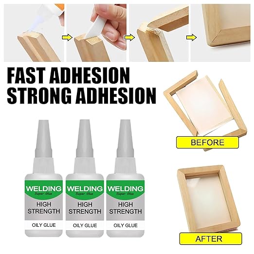 150ML Wood & Parquet Adhesive, Welding High-Strength Oily Glue, Universal Super Glue Gel, Instant Bonding, Strong Adhesion, Repairs Last Long Time for Metal, Wood, Ceramics,Leather, Glass (3Pcs)-DeskLoop Office